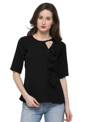 Black plain crepe tops 2