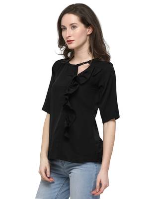 Black plain crepe tops 3