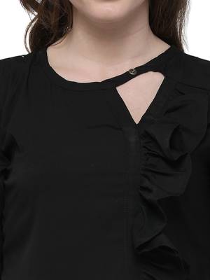 Black plain crepe tops 5