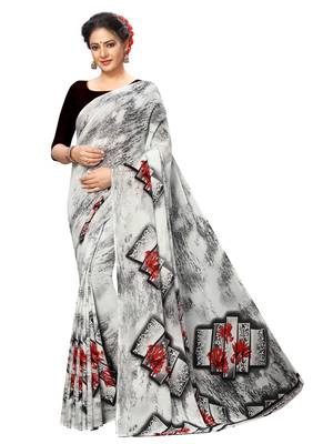 Multicolor printed Georgette saree with blouse 1