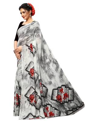 Multicolor printed Georgette saree with blouse 2
