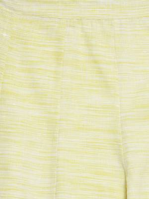 Yellow plain linen kurta sets 5
