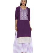 Purple plain khadi kurta sets