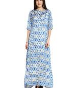 Faun Blue Printed Maxi Dress
