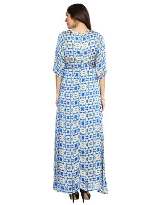 Faun Blue Printed Maxi Dress 4