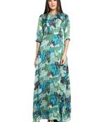 Green Printed Maxi Dress