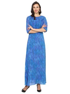 Royal Blue A-Line Maxi Dress 2