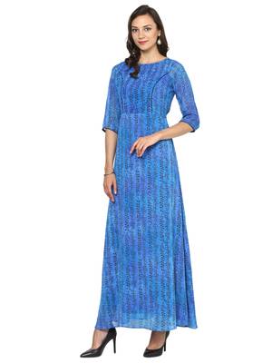 Royal Blue A-Line Maxi Dress 3
