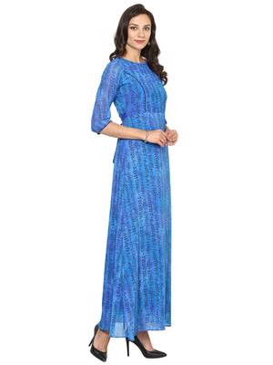 Royal Blue A-Line Maxi Dress 4