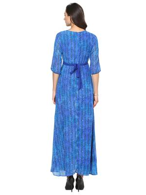 Royal Blue A-Line Maxi Dress 5