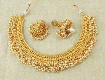 Lalso Beautiful White Kundan Pearl Bead Work Bandhani Necklace Set - LBDN01_WT 1
