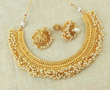 Lalso Beautiful White Kundan Pearl Bead Work Bandhani Necklace Set - LBDN01_WT 2