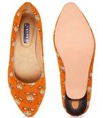 Women Yellow Ethnic Printed Kitten Heels