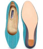 Women Blue Ethnic Printed Wedge Heels