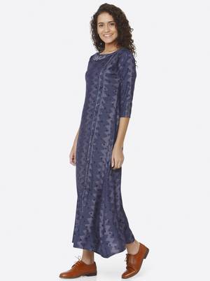 Blue printed viscose kurtas-and-kurtis 3