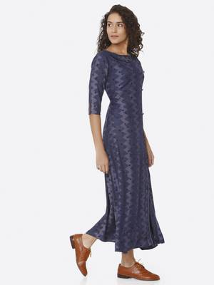 Blue printed viscose kurtas-and-kurtis 4
