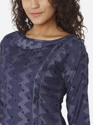 Blue printed viscose kurtas-and-kurtis 5