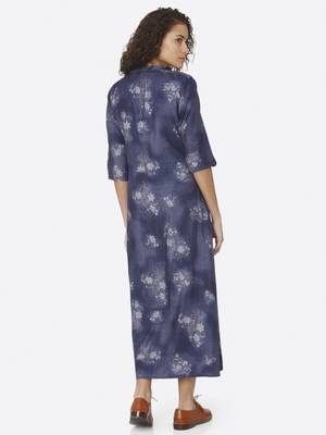Blue printed viscose kurtas-and-kurtis 2