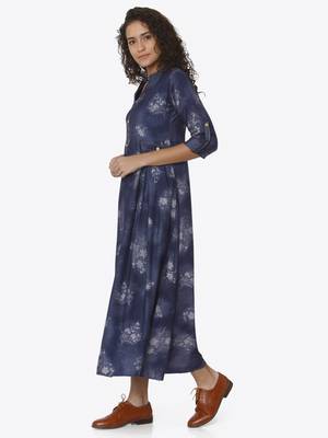 Blue printed viscose kurtas-and-kurtis 4