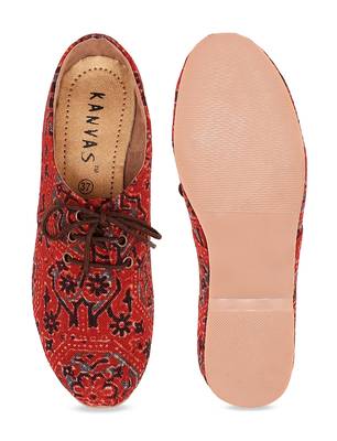 Women Brown Canvas Oxford Casual Shoes 1