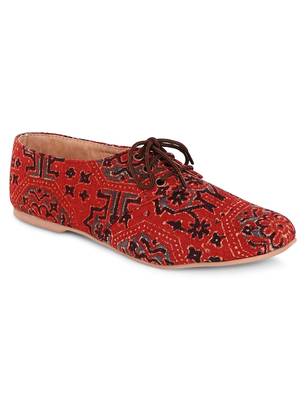 Women Brown Canvas Oxford Casual Shoes 2