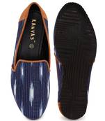 Men Blue Printed Moccasins