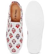 Men White Printed Sneakers