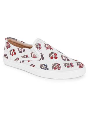 Men White Printed Sneakers 2