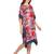Red Multi Cold Shoulder Kaftan Dress