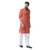 Orange Plain Silk Blend Men Kurta