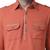 Orange Plain Silk Blend Men Kurta