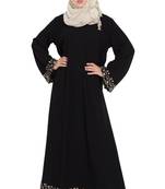 Black Plain Crepe Abaya