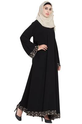 Black Plain Crepe Abaya 4