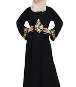 Black Plain Crepe Abaya