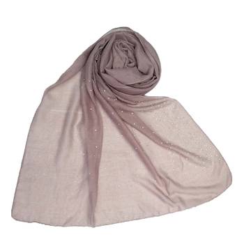 Purple  Embroidered Cotton Hijab 1