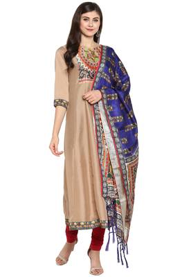 Janasya Multicolor printed art silk party-wear-kurtis 1