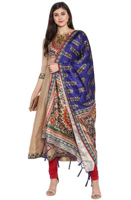 Janasya Multicolor printed art silk party-wear-kurtis 2