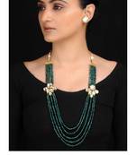 Emerald Kundan Neckpiece With Studs