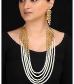 Pearl Neckpiece With Matching Kundan Earrings