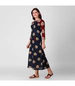 Maroon Kalmkari Patch Dress