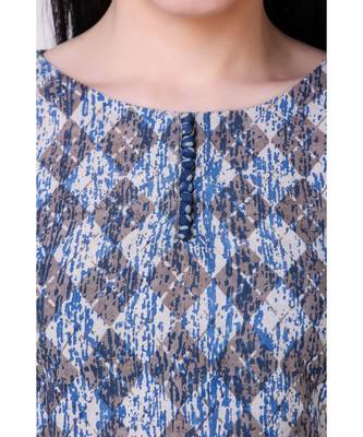 Indigo Dabu-printed Cotton Dress 4