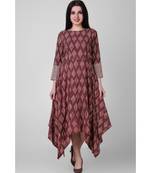 Rust Dabu Assymetrical Dress