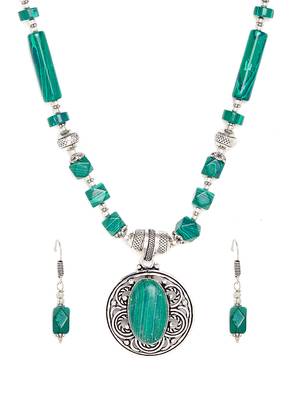 Green Plain Festival Necklace Sets 3