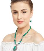 Green Plain Casual Necklace Sets