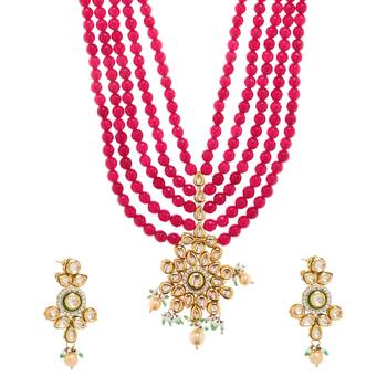 Red Plain Festival Necklace Sets 1