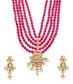Red Plain Festival Necklace Sets