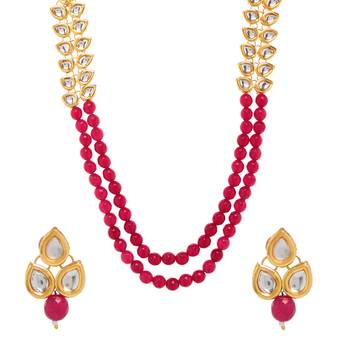 Red Plain Wedding Necklace Sets 1