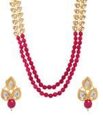 Red Plain Wedding Necklace Sets