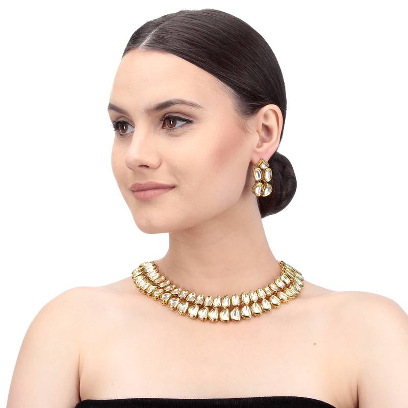 Gold Plain Casual Necklace Sets IMLI STREET 2928878