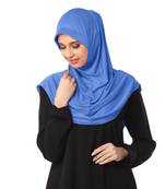 Blue Plain Poly Cotton Hijab